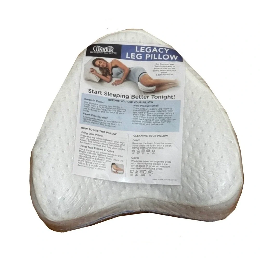 Contour Legacy Leg Pillow Memory Foam Orthopedic Side Sleeper Back Hip Support